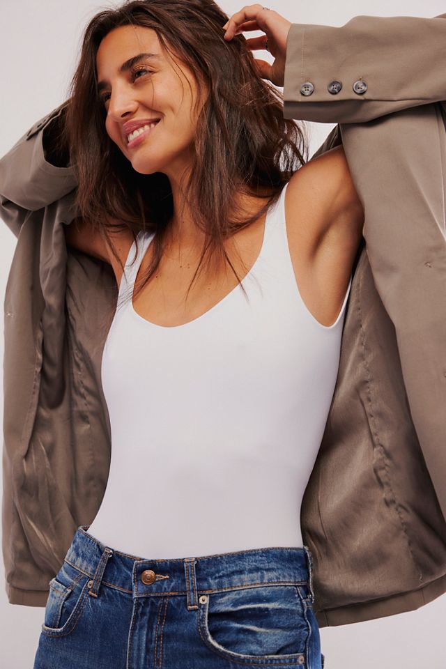 Free People Clean Lines Dipped-Neck Bodysuit