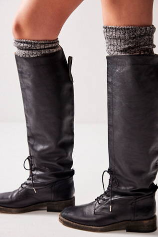 Bulky Knit Over-The-Knee Socks at Free People in Black/White