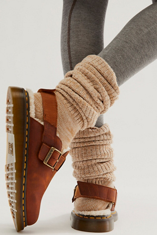 Bulky Knit Over-The-Knee Socks At Free People In Ivory/Beige Heather