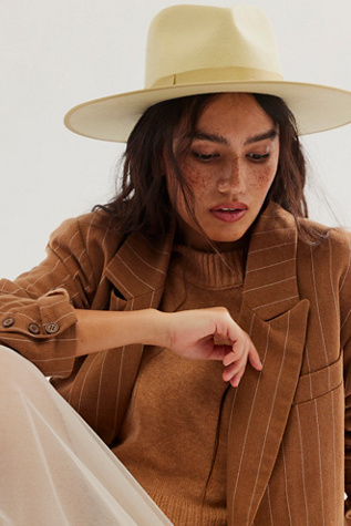 Rancher Felt Hat by Lack of Color at Free People in Pistachio, Size: Medium