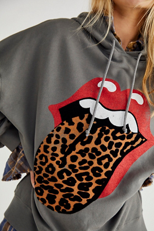 Rolling stones best sale leopard tongue hoodie