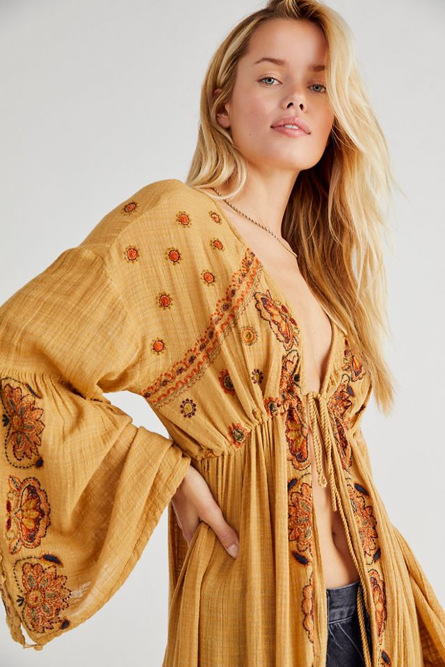 Good Vibes Embroidered Kimono #1