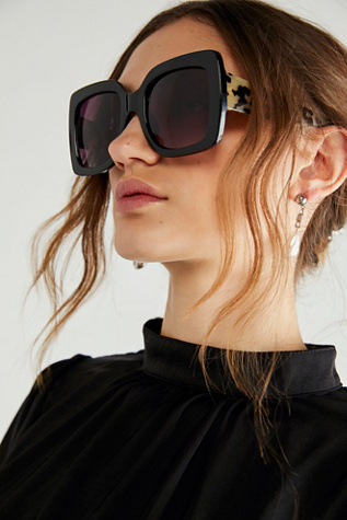 Sugar Oversized Square Sunglasses at Free People in Black