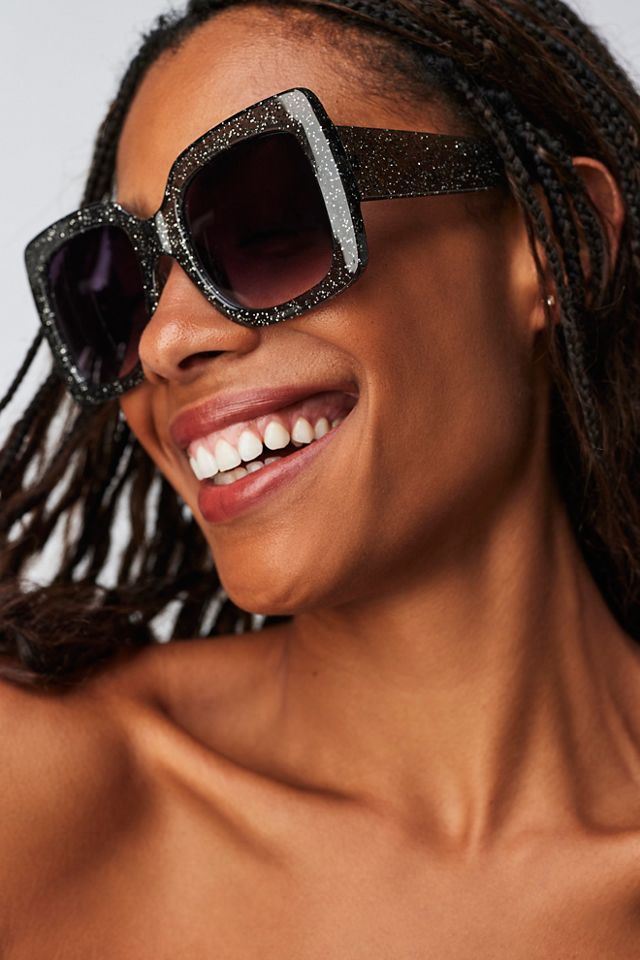 Sugar Oversized Square Sunglasses by Free People in Grey