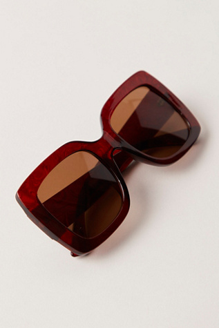 Sugar Oversized Square Sunglasses at Free People in Cherry Bomb