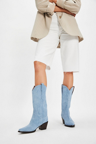 Dagget Western Boots by Jeffrey Campbell at Free People in Blue Suede, Size: US 8