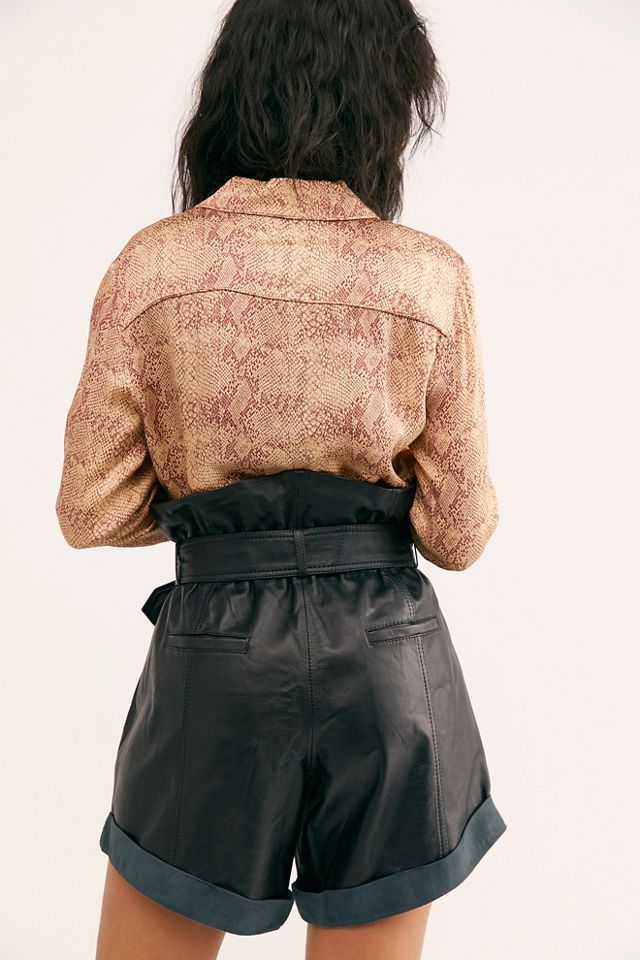 Understated Leather Paperbag Shorts #1