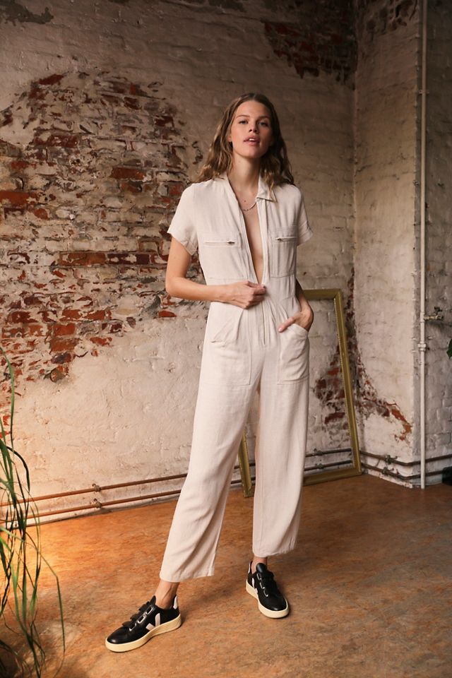 Free people cheap linen jumpsuit