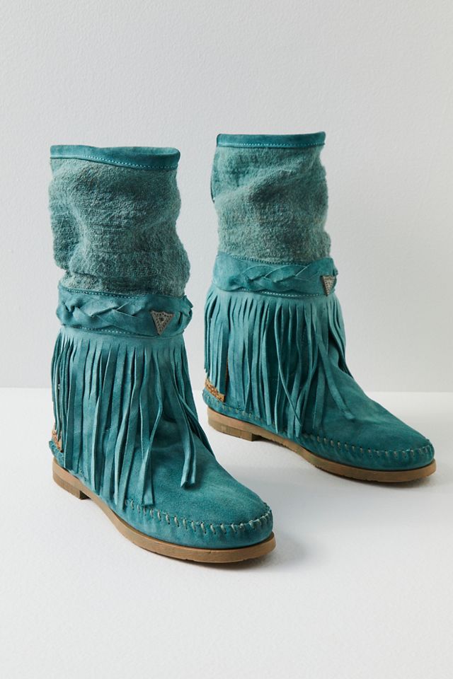 Turquoise fringe store boots