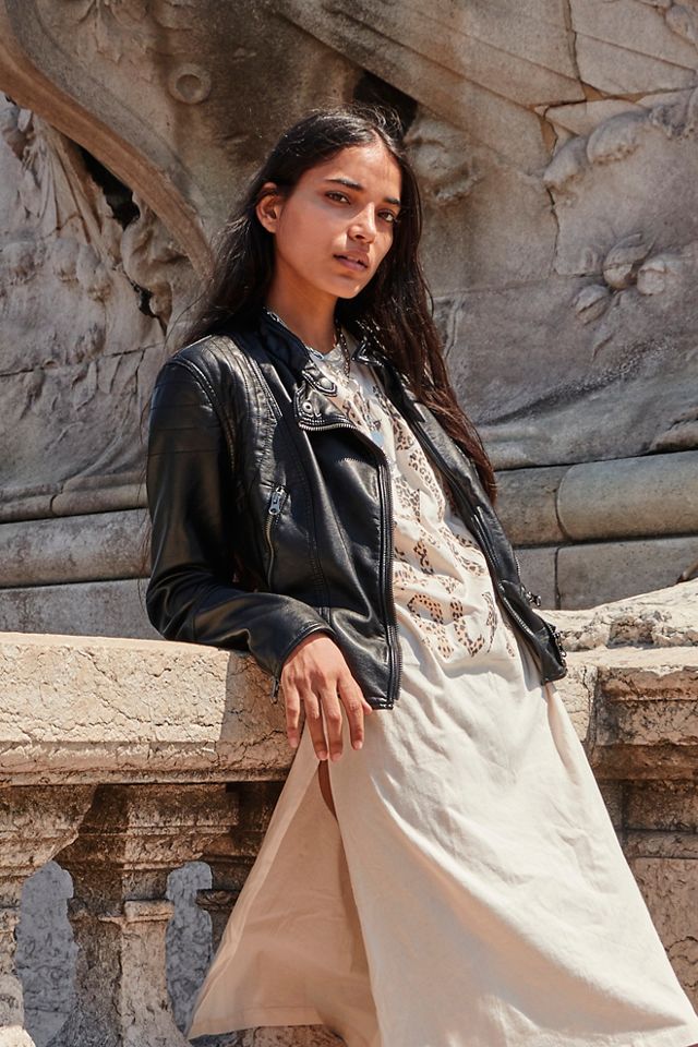 Free people vegan 2025 leather moto jacket