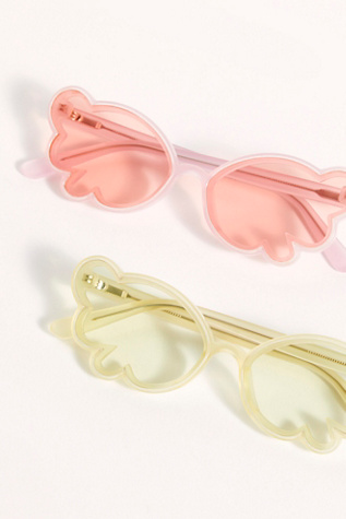 サングラス Anna Sui Sunglasses AS1132 Clear Pink Anna Sui Pearl Wing Sunglasses- Pink