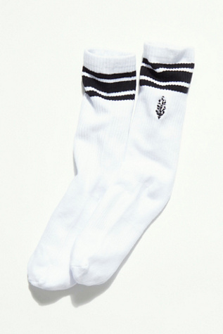 Movement Logo Stripe Tube Socks by Lucky Honey at Free People, White