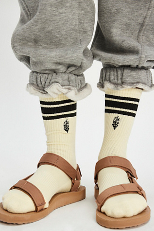 Movement Logo Stripe Tube Socks By Lucky Honey At Free People In Retro Cream