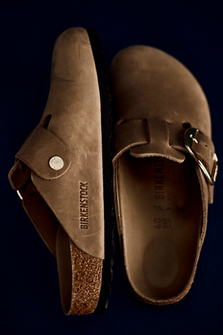 Женские сабо Birkenstock Boston Big Buckle, цвет: Бежевый — фото 7