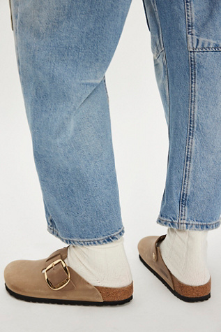 Женские сабо Birkenstock Boston Big Buckle, цвет: Бежевый — фото 5