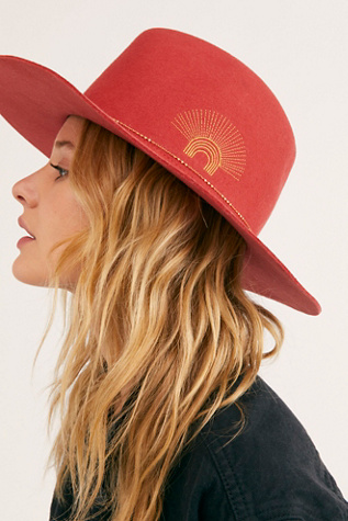 Selhia Embroidered Sun Felt Hat | Free People display picture 3
