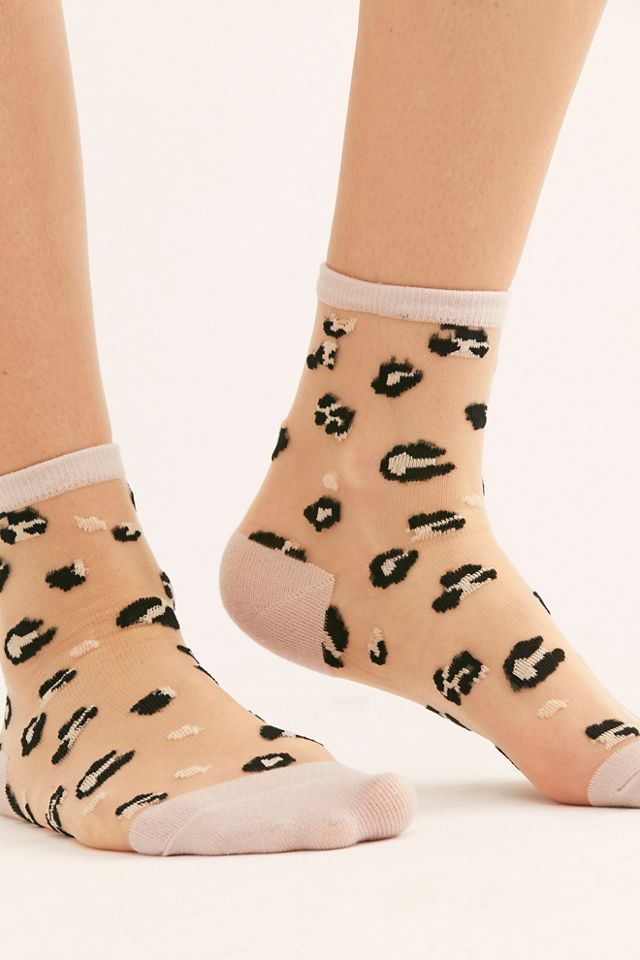 Leopard Print Sheer Socks #1