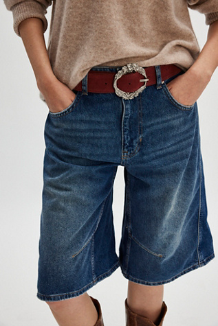 Sabine Suede Belt by Free People in Oxblood, Size: S-M/P-M