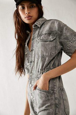 Free People Marci Coverall In Silver