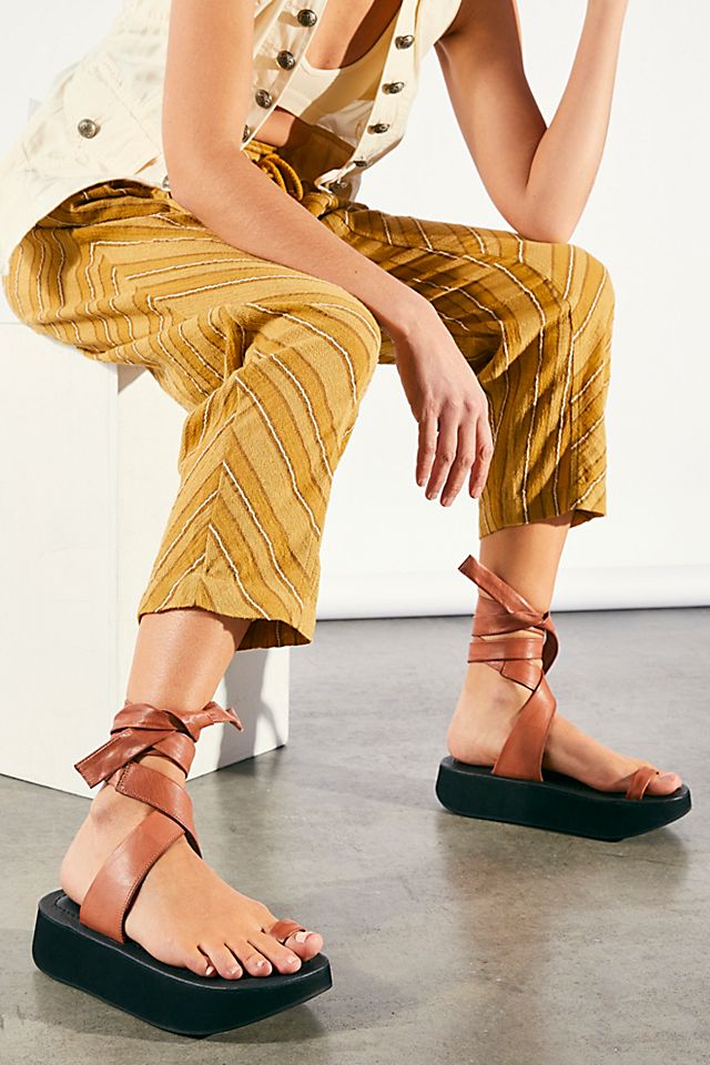 Flora Flatform Wrap Sandals