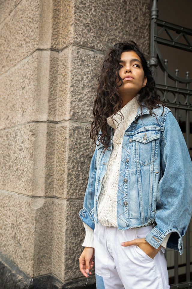 Free people long outlet denim jacket