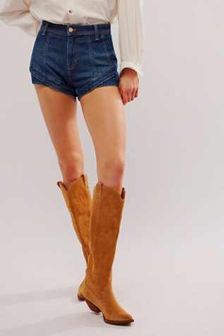 Finn Tall Western Boots by Jeffrey Campbell at Free People in Camel Suede, Size: US 8