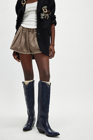 Finn Tall Western Boots by Jeffrey Campbell at Free People in Navy, Size: US 8