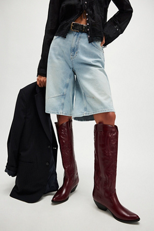 Finn Tall Western Boots By Jeffrey Campbell At Free People In Merlot, Size: US 10