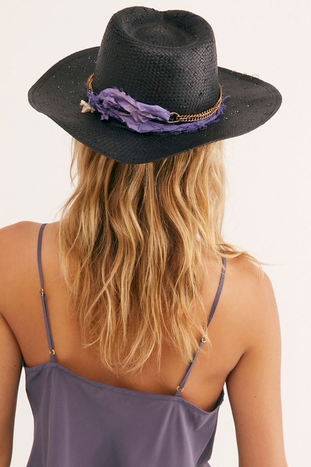Purple Rain Straw Brim Hat #1