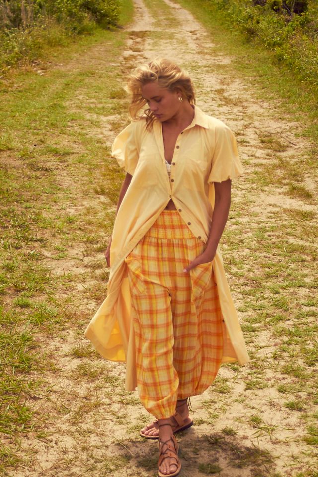 Free people yellow pants best sale