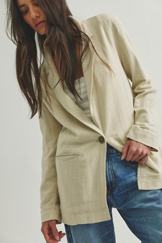 Beckett Boyfriend Blazer Jacket by We The Free at Free People in Grey, Size: M