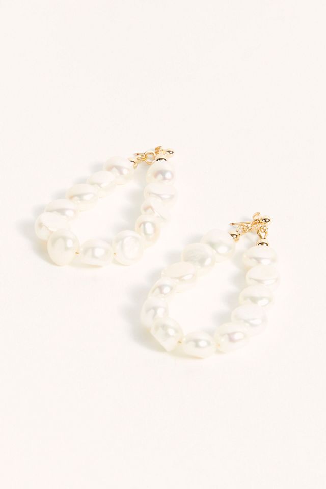Lili Claspe Emmy Pearl Hoop Earrings #1
