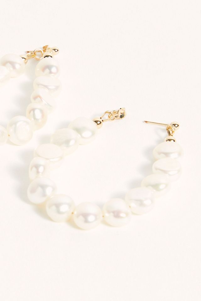 Lili Claspe Emmy Pearl Hoop Earrings #2