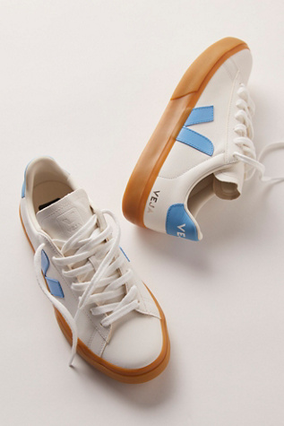 Veja Campo Trainers Shoe At Free People In Extra White/Aqua, Size: EU 37