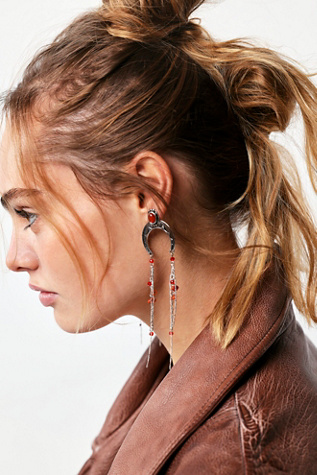 Rhiannon Stone Earrings at Free People in Silver Red Agate