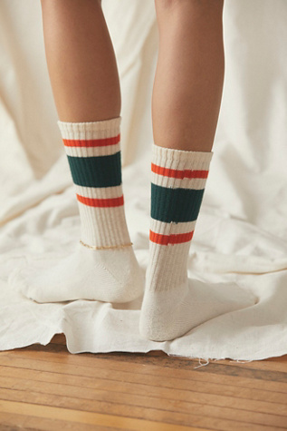 Retro Stripe Tube Socks at Free People in Varsity Green