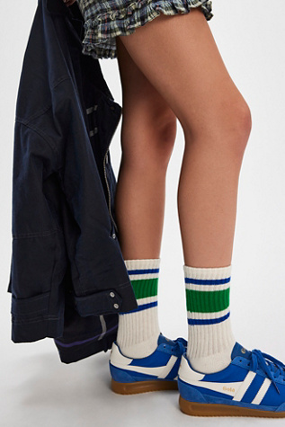 Retro Stripe Tube Socks by Free People in Blue