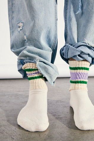 Retro Stripe Tube Socks at Free People in Varsity Lilac