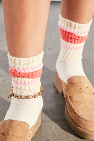 Retro Stripe Tube Socks at Free People in Sorbet