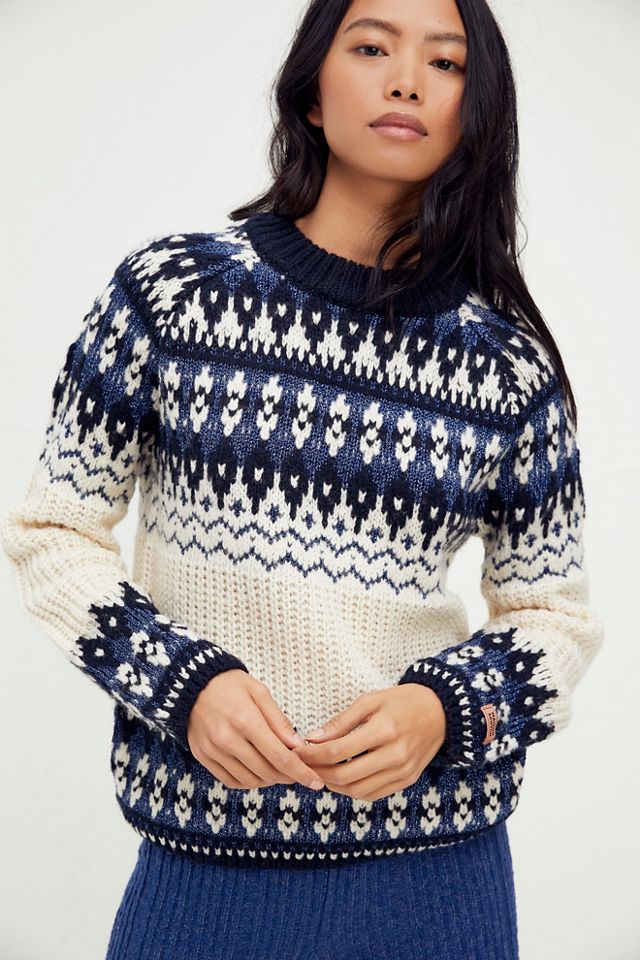 Intimately Free People Away With Me Sweater knit Fair Isle