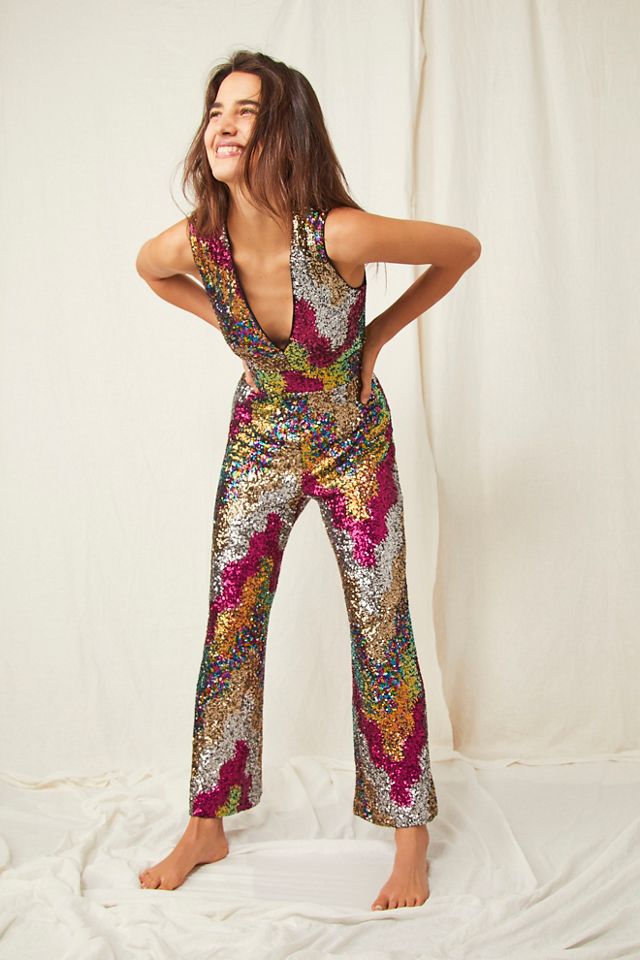 Free people cheap sequin jumpsuit