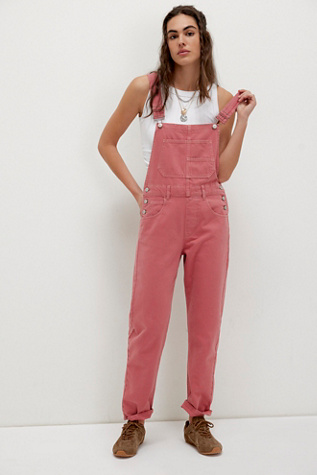 We The Free Ziggy Denim Overalls at Free People in Pink, Size: XL