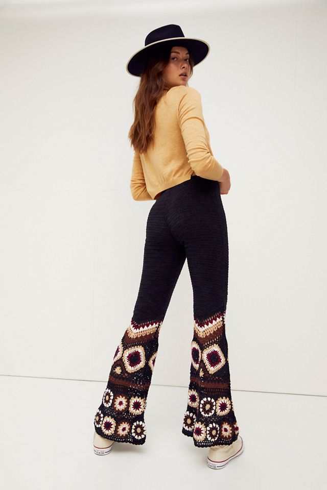 Border Crochet Flare Pants | Free People