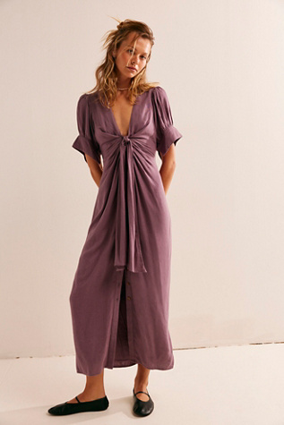 Vintage Summer Midi Dress by free-est at Free People in Grape Snake, Size: XS