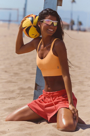Good Karma Scoop Neck Sports Bra by FP Movement at Free People, Neon Clementine, XS/S