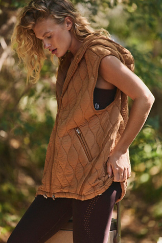 Dream Big Quilted Vest Jacket by FP Movement at Free People, Camel, XS
