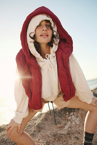 Dream Big Quilted Vest Jacket by FP Movement at Free People, Crimson, XS