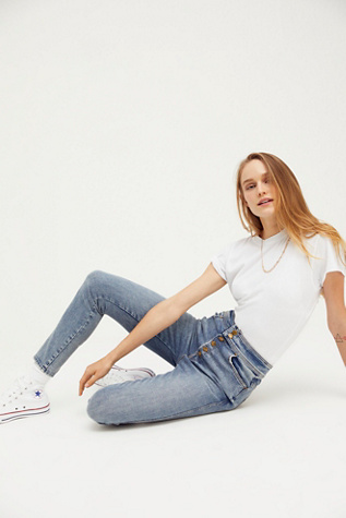 MOTHER The Swooner Snapped Ankle Jeans | Free People UK