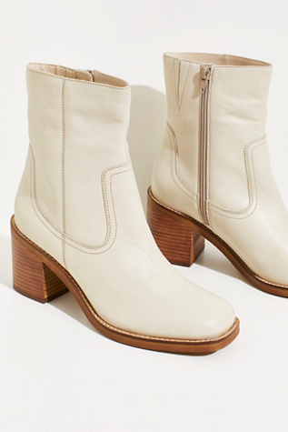 leather ankle boots square toe