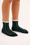 Rosebud Waffle Knit Ankle Socks
